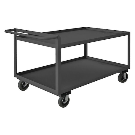 Zoro Select Utility Cart with Lipped Metal Shelves, Steel, 2,000 lb Load Capacity, 2 Shelves, 39 in L RSCR243636ALU6MR95