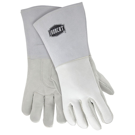 Ironcat Welding Gloves, Gauntlet Cuff, Reinforced Thumb, Premium Elkskin, L, 1 PR 9061/L
