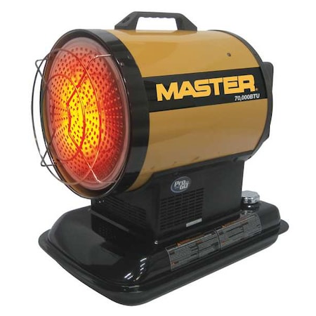 MASTER Oil Fired Radiant Heater, 80,000 BtuH, 1,750 sq ft Heat Area 4 gal MH-80-OFR