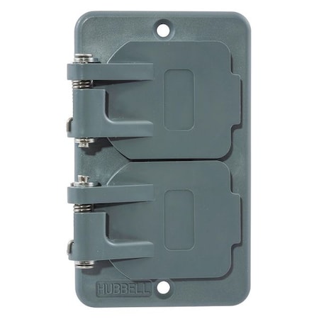 Hubbell Wiring Device-Kellems Weatherproof Cover, 1 Gang, Thermoplastic Elastomer, Duplex Receptacle Cover Type HBL3056