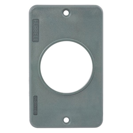 Hubbell Wiring Device-Kellems Box Cover, Outlet Box Type, 1 Gang, Thermoplastic Elastomer HBL3055