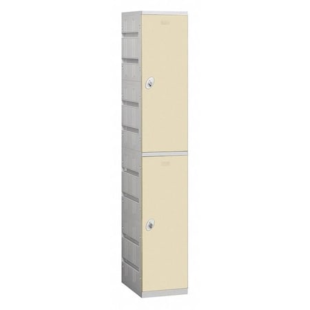Salsbury Industries Wardrobe Locker, 12-3/4" W, 18" D, 74" H, (1) Wide, (2) Openings, Tan 92168TN-A