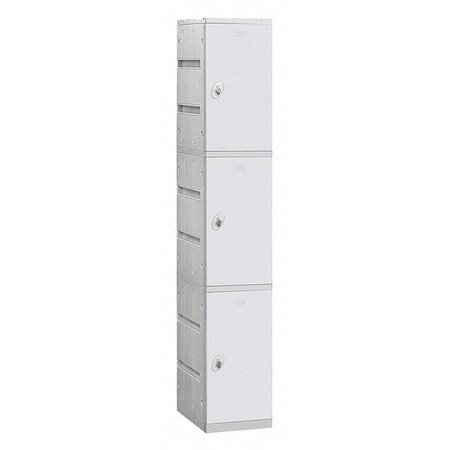 Salsbury Industries Wardrobe Locker, 12-3/4" W, 18" D, 74" H, (1) Wide, (3) Openings, Gray 93168GY-U