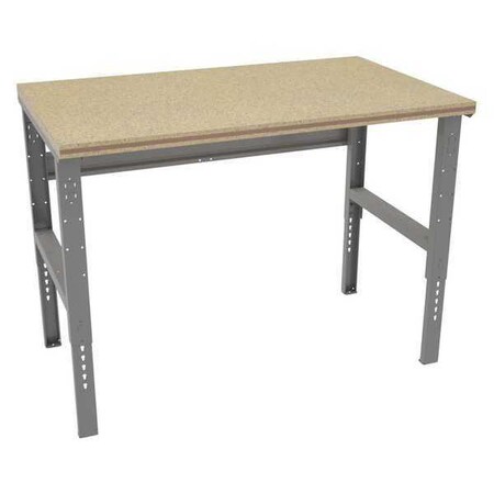 Tennsco Bolted Workbench, Shop Top, 60 in W, 35-3/8 in to 41-3/8 in Height, 1,900 lb, Straight WBAT-1-3660C