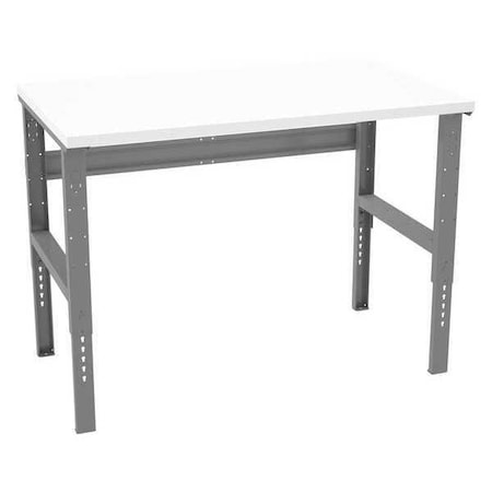 Tennsco Bolted Workbench, Laminate, 60 in W, 35-3/8 in to 41-3/8 in Height, 800 lb, Straight WBAT-1-3660P