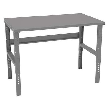 Tennsco Bolted Workbench, Steel, 60 in W, 35-3/8 in to 41-3/8 in Height, 2,500 lb, Straight WBAT-1-3660S