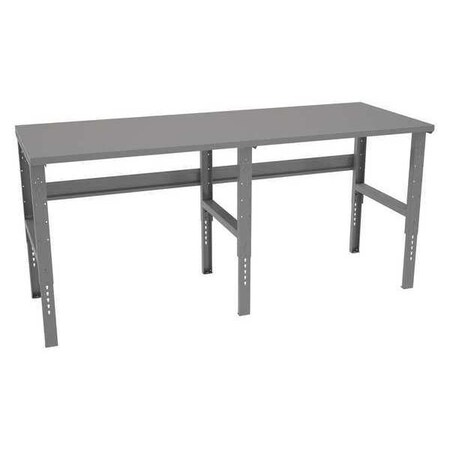 Tennsco Bolted Workbench, Steel, 96 in W, 35-3/8 in to 41-3/8 in Height, 4,000 lb, Straight WBAT-1-3696S