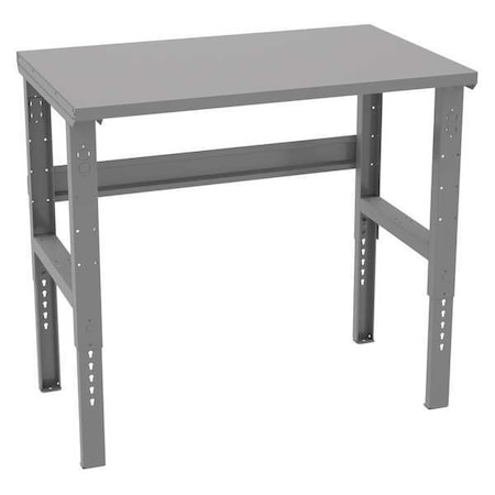 Tennsco Bolted Workbench, Steel, 48 in W, 35-3/8 in to 41-3/8 in Height, 4,000 lb, Straight WBAT-1-3048S
