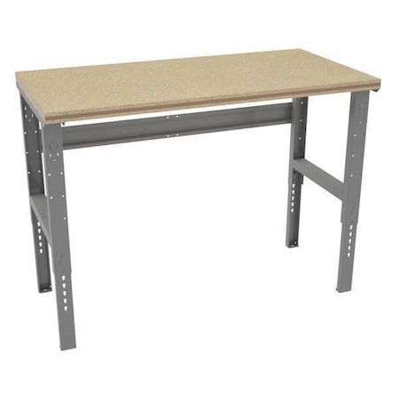 Tennsco Bolted Workbench, Shop Top, 60 in W, 35-3/8 in to 41-3/8 in Height, 1,900 lb, Straight WBAT-1-3060C