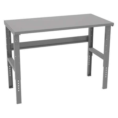Tennsco Bolted Workbench, Steel, 60 in W, 35-3/8 in to 41-3/8 in Height, 2,500 lb, Straight WBAT-1-3060S