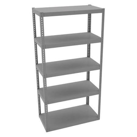 Tennsco Boltless Shelving Unit, 24"D x 48"W x 96"H, 5 Shelves, Carbon Steel RXHS-482496