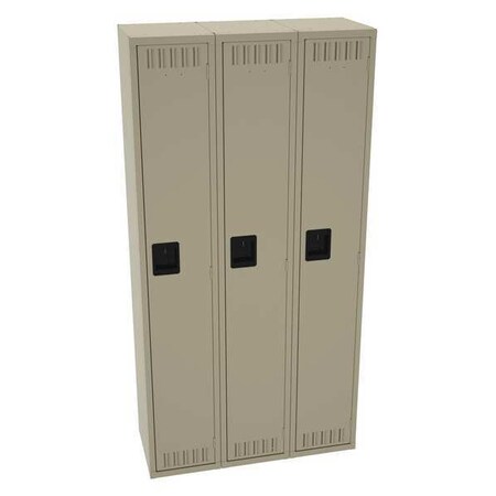 Tennsco Wardrobe Locker, 36 in W, 15 in D, 72 in H, (1) Tier, (3) Wide, Sand STS-121572-CSD
