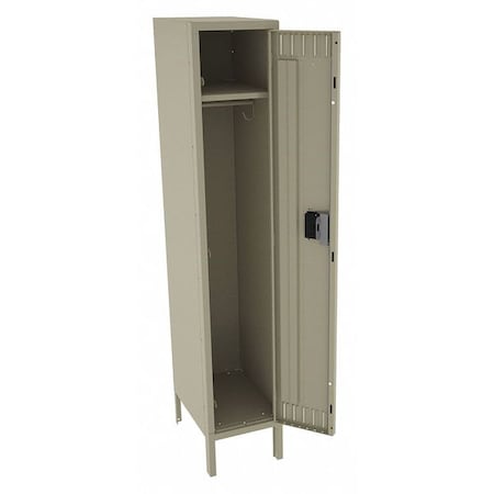 Tennsco Wardrobe Locker, 12 in W, 18 in D, 66 in H, (1) Tier, (1) Wide, Sand STS-121860-1SD