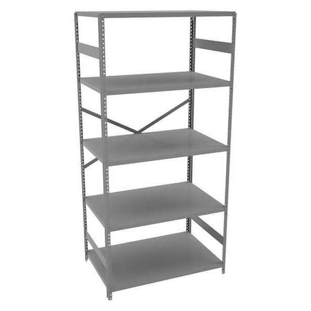 Tennsco Metal Shelving Unit, 24"D x 36"W x 75"H, 5 Shelves, Carbon Steel ESP-2436