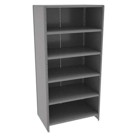 Metal Shelving Unit, 24"D x 36"W x 75"H, 5 Shelves, Carbon Steel