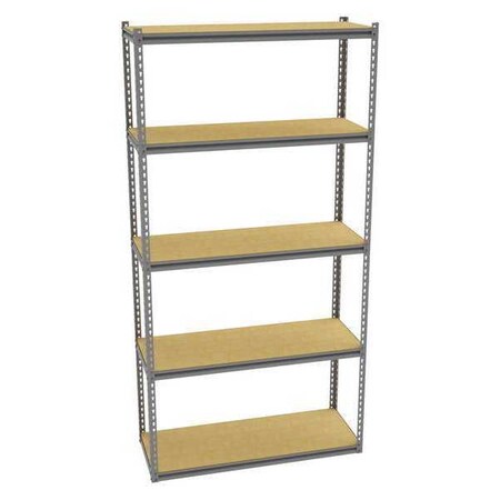 Tennsco Boltless Shelving Unit, 18-5/8"D x 48-5/8"W x 96"H, 5 Shelves, Steel ZB8-4818S-5D
