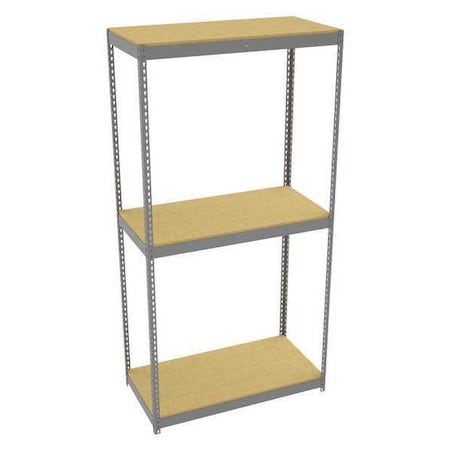 Tennsco Boltless Shelving Unit, 24-5/8"D x 48-5/8"W x 96"H, 4 Shelves, Steel ZLE8-4824S-3D
