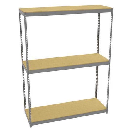Tennsco Boltless Shelving Unit, 24-5/8"D x 72-5/8"W x 96"H, 4 Shelves, Steel ZLE8-7224S-3D