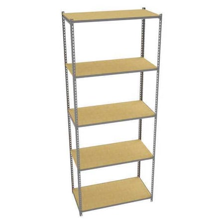 Tennsco Boltless Shelving Unit, 24-5/8"D x 48-5/8"W x 120"H, 5 Shelves, Steel ZA10-4824S-5D