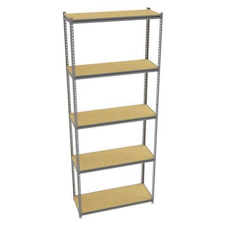 Tennsco Boltless Shelving Unit, 18-5/8"D x 48-5/8"W x 120"H, 5 Shelves, Steel ZB10-4818S-5D