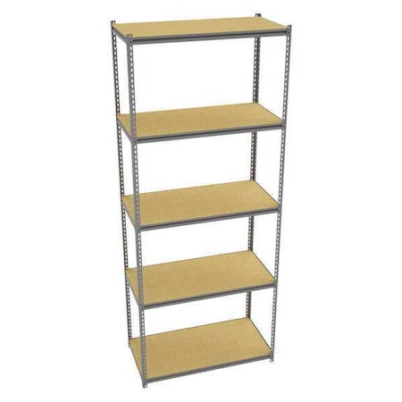 Tennsco Boltless Shelving Unit, 24-5/8"D x 48-5/8"W x 120"H, 5 Shelves, Steel ZB10-4824S-5D