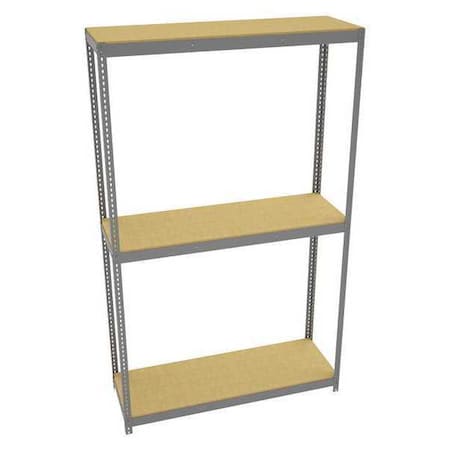 Tennsco Boltless Shelving Unit, 24-5/8"D x 72-5/8"W x 120"H, 4 Shelves, Steel ZLC10-7224S-3D