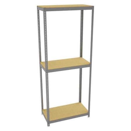 Tennsco Boltless Shelving Unit, 24-5/8"D x 48-5/8"W x 120"H, 4 Shelves, Steel ZLE10-4824S-3D