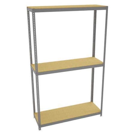 Tennsco Boltless Shelving Unit, 24-5/8"D x 72-5/8"W x 120"H, 4 Shelves, Steel ZLE10-7224S-3D