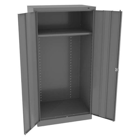 Tennsco Wardrobe Storage Cabinet, 72 in H, 36 in W, 24 in D, Swing, Keyed, Medium Gray, 1 Shelves, 0 Drawers 1481MG