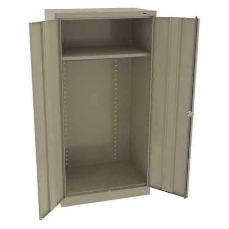 Tennsco Wardrobe Storage Cabinet, 72 in H, 36 in W, 24 in D, Swing, Keyed, Sand, 1 Shelves, 0 Drawers 1481SD