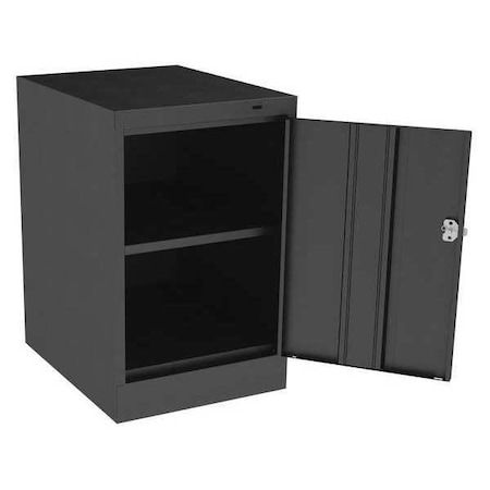 Tennsco Shelving Storage Cabinet, 30 in H, 19 in W, 24 in D, Swing, Keyed, Black, 1 Shelves, 0 Drawers 1824BK
