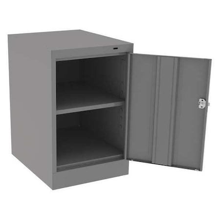 Tennsco Shelving Storage Cabinet, 30 in H, 19 in W, 24 in D, Swing, Keyed, Medium Gray, 1 Shelves, 0 Drawers 1824MG