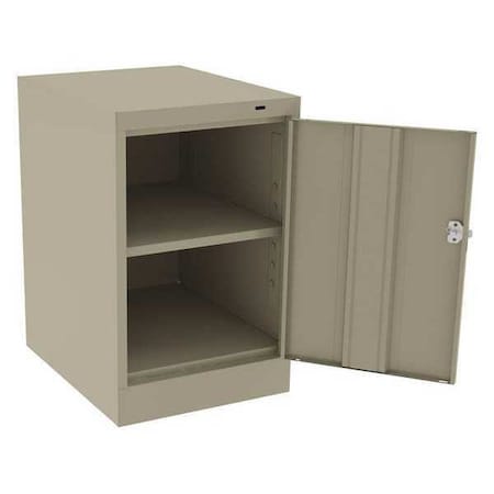 Tennsco Shelving Storage Cabinet, 30 in H, 19 in W, 24 in D, Swing, Keyed, Sand, 1 Shelves, 0 Drawers 1824SD