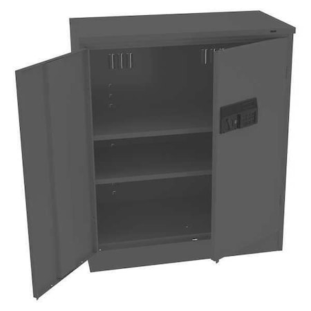 Tennsco Shelving Storage Cabinet, 42 in H, 36 in W, 18 in D, Recessed Pull, Electronic Keypad, Black 4218DLXELBK