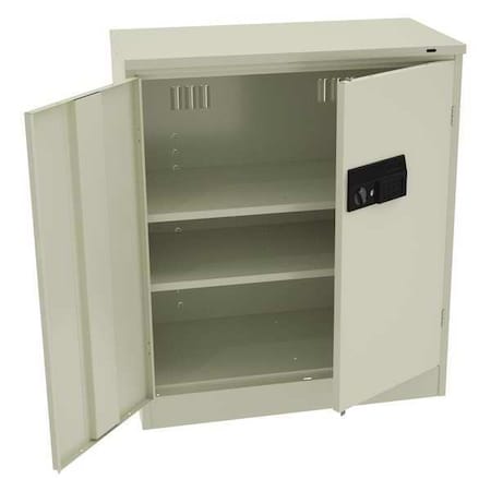 Tennsco Shelving Storage Cabinet, 42 in H, 36 in W, 18 in D, Recessed Pull, Electronic Keypad, Putty 4218DLXELPY