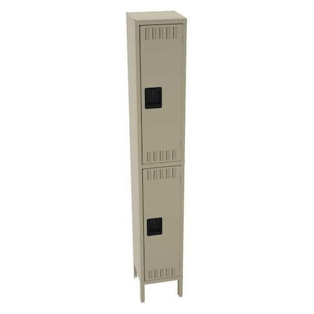 Tennsco Wardrobe Locker, 12 in W, 12 in D, 78 in H, (1) Wide, (2) Tier, Sand DTS-121236-1SD