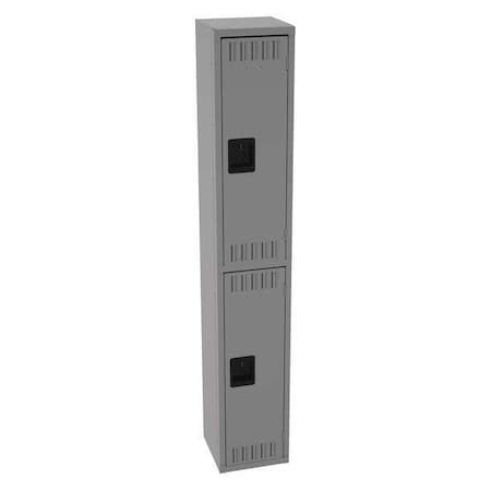 Tennsco Wardrobe Locker, 12 in W, 12 in D, 72 in H, (1) Wide, (2) Tier, Medium Gray DTS-121236-AMG