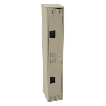 Tennsco Wardrobe Locker, 12 in W, 15 in D, 72 in H, (1) Wide, (2) Tier, Sand DTS-121536-ASD