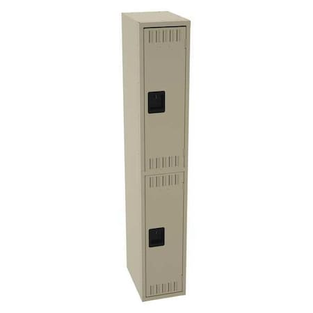 Tennsco Wardrobe Locker, 12 in W, 18 in D, 72 in H, (1) Wide, (2) Tier, Sand DTS-121836-ASD
