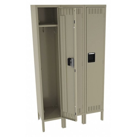 Tennsco Wardrobe Locker, 36 in W, 15 in D, 66 in H, (1) Tier, (3) Wide, Sand STS-121560-3SD