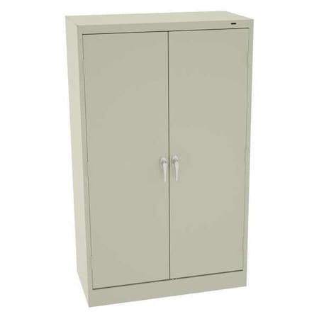 Tennsco Shelving Storage Cabinet, 60 in H, 36 in W, 18 in D, Swing, Keyed, Champagne/Putty, 4 Shelves 6018DHPY
