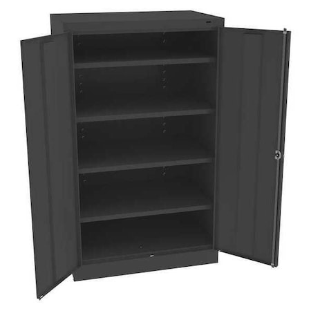 Tennsco Shelving Storage Cabinet, 60 in H, 36 in W, 24 in D, Swing, Keyed, Black, 4 Shelves, 0 Drawers 6024BK