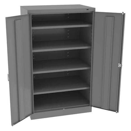 Tennsco Shelving Storage Cabinet, 60 in H, 36 in W, 24 in D, Swing, Keyed, Medium Gray, 4 Shelves, 0 Drawers 6024DHMG