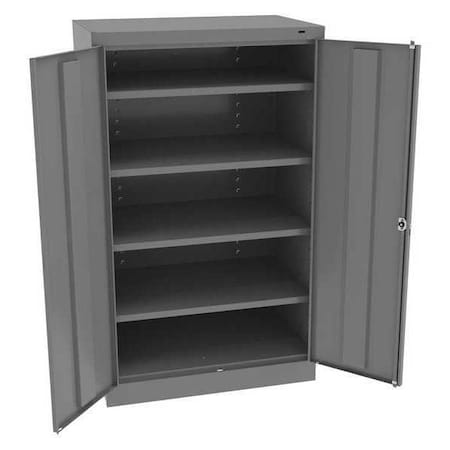Tennsco Shelving Storage Cabinet, 60 in H, 36 in W, 24 in D, Swing, Keyed, Medium Gray, 4 Shelves, 0 Drawers 6024MG
