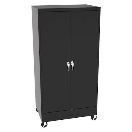 Tennsco Shelving Storage Cabinet, 73 in H, 36 in W, 24 in D, Swing, Keyed, Black, 4 Shelves, 0 Drawers CK6624DHBK
