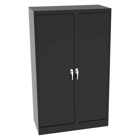 Tennsco Shelving Storage Cabinet, 60 in H, 36 in W, 18 in D, Swing, Keyed, Black, 4 Shelves, 0 Drawers 6018DHBK