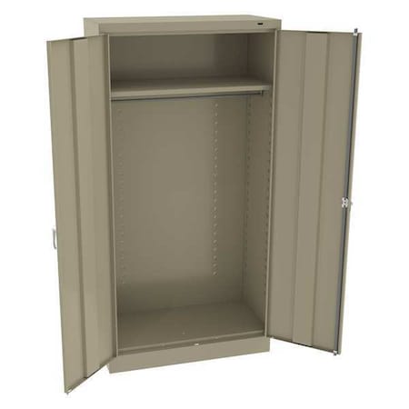 Tennsco Wardrobe Storage Cabinet, 72 in H, 36 in W, 18 in D, Swing, Keyed, Sand, 1 Shelves, 0 Drawers 7114DHSD