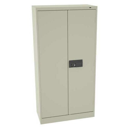 Tennsco Wardrobe Storage Cabinet, 72 in H, 36 in W, 18 in D, Recessed Pull, Electronic Keypad, Putty 7114ELPY