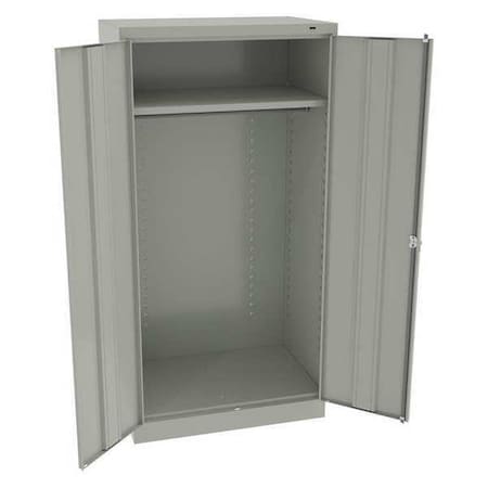 Tennsco Wardrobe Storage Cabinet, 72 in H, 36 in W, 24 in D, Swing, Keyed, Light Gray, 1 Shelves, 0 Drawers 7124LG