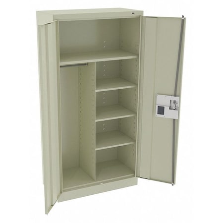 Tennsco Combo Wardrobe Storage Cabinet, 72 in H, 36 in W, 18 in D, Recessed Pull, Electronic Keypad 7214ELPY